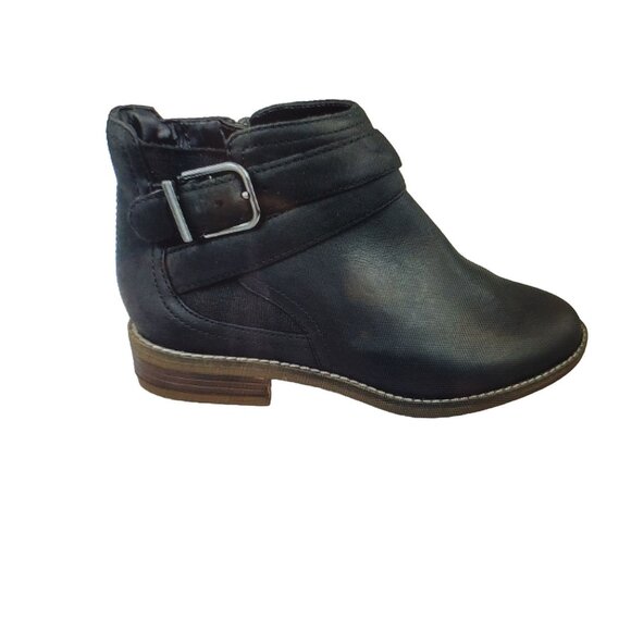 Clark Shoes - Clarks Camzin Hale Black Ankle Zip Buckle Chelsea Biker Office Work Boots US 10